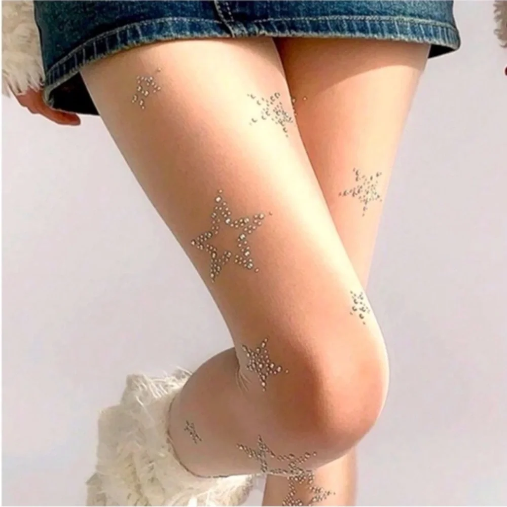 Star Embellished Sheer Tights